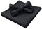 HISDERN Noeud Papillon Homme Noir Reglable Noeud Papillon avec Pochette Couleur Unie pour Mariage Fete