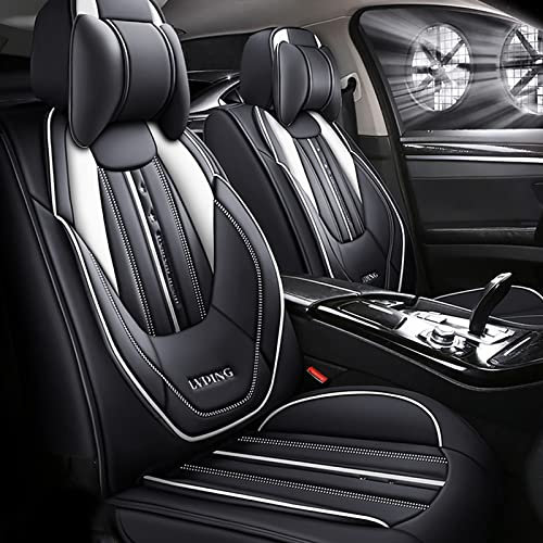 Maipula Auto Sitzauflage Für VW Für Volkswagen Golf 3 5 6 7 Golf3 Golf5 Golf6 Golf7 GTI Luxus 5 Sitze Allwetter-Autositzbezug Kunstleder Komfortabler Autositzbezüge Schwarz und weiß