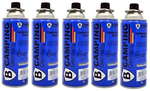 5x Gaskartusche 227g + GRATIS 1x BILDMAGNET Butan Gaskocher Brenner Gas blau