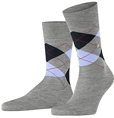 Burlington Herren Socken Manchester M So Baumwolle gemustert 1 Paar, Grau Concrete Melange 3615, 46-50