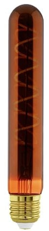 EGLO Dekorative E27 LED Lampe, Spiral Glühbirne in Stabform, Vintage Leuchtmittel Röhre im Retro-Design, Kupfer, 4 Watt, 40 Lumen, warmweiß, 1600k, Edison Birne T30, Ø 3 cm