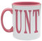 Crunchy Carrots Adult Humour Rude Gift Cup Ceramic UNT CUNT Inside Colour and Handle Ceramic Coffee Tea Mug Cup (Pink)