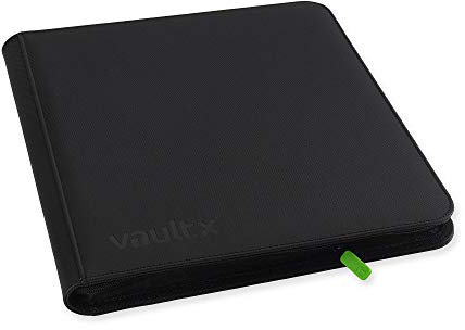 Vault X 12 XL-Taschen-Trading-Kartenordner mit Reißverschluss, 624 Karten, Premium Exo-Tec-Albummaterial, 26 seitlich ladbare Seiten, Sammelordner für Sammelkartenspiele, Sportkarten, TCG (Schwarz)