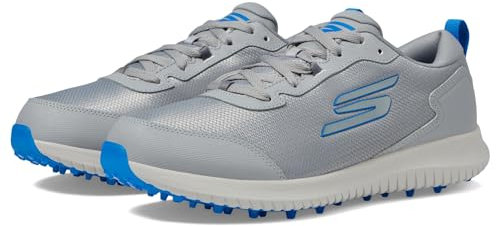 Skechers Men's Max Fairway 4 Lightweight Spikeless Golf Shoe Sneaker, Gray/Blue, 11 UK Wide