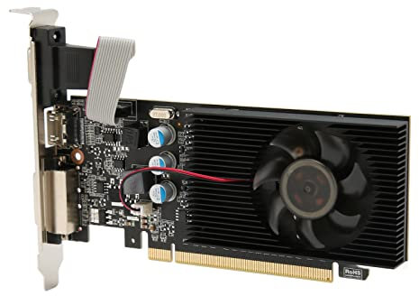 Elprico GT610 1 GB Grafikkarte, 810 MHz 1000 MHz 2560 X 1600 Computer-Grafikkarte, High-Definition-Multimedia-Schnittstelle, VGA, DVI, PC-Grafikkarte für HD-Video-Büro (GT610 1GD3 64BIT)