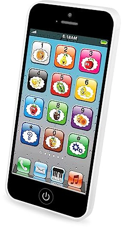 Toy Learning Play Cell Phone with 8 Functions and Dazzling Lights Interactive Toy for Toddler Baby Kids Boys Girls