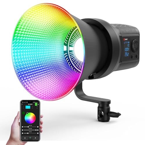 Tolifo SK-135FR RGB Video Light, 135W LED Continuous Lighting for Photography with 2.4G/APP Control Bowens Mount, COB Lighting for Video Recording 17700Lx/1m 2700K-6500K CRI 97+ TLCI 98+ Film