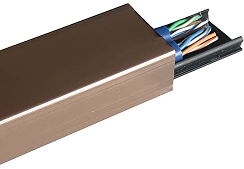 LOHXA Cord Hider Floor Strip, Metal Cable Cover For Indoor Outdoor Wall Tv Speaker Wires Power Cords, 150Cm Long Cable Hider Low Profile Wire Management/Rose Gold/Width 20Mm