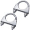 SKIR'CO Pipe Clamps (2 pcs) for 42 mm Diameter Pipes, Silver