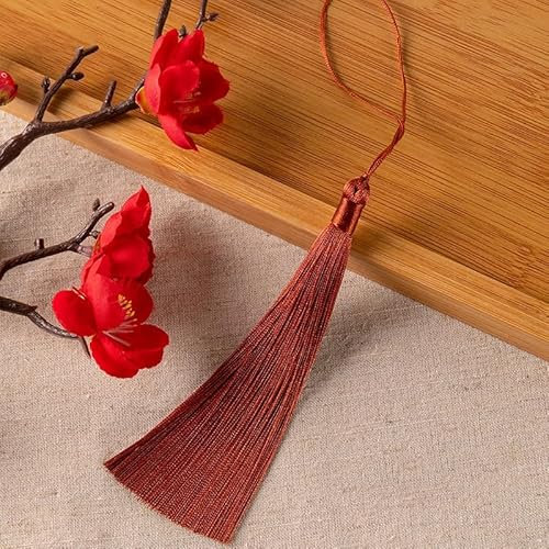 10 Stücke Handgemachte Baumwolle Quasten Anhänger, 22.5cm Mini Anhänger Baumwolle Fransen Tassel Troddel Für Armband DIY Schmuck Ohrring Basteln Schlüsselanhänger Handwerk Zubehör -Kaffee