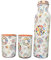 Marusthali Indische Kupfer-Wasserflasche, 1 Liter, reine Kupferflasche, 34 Unzen, extra große ayurvedische Kupferflaschen, Blumendruck, Kupferwasserflasche (Ballon-Design mit Becher)