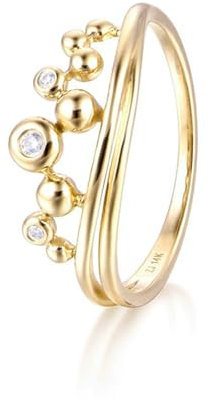 Ayoiow Ring 18K Gold Geometrie Verlobungsringe Frauen