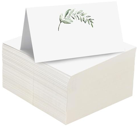 Tarjetas de lugar de boda, 80 tarjetas de lugar de nombre de mesa para mesa de papel blanco, tarjetas de posición de asiento de boda para cena, fiesta de cumpleaños