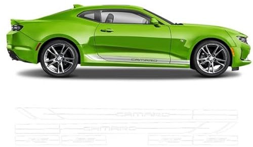 BIKE STICKERS Autoaufkleber / Aufkleber Seitenstreifen Kotflügel kompatibel mit Chevrolet Camaro 2016-2019 (Camaro SS, weiß glänzend)
