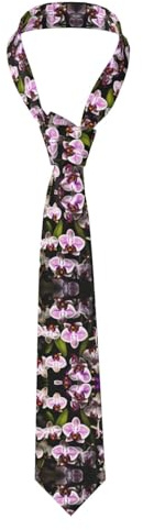 MQGMZ Pansy Perfection Print Men'S Necktie For Wedding, Business,Party Gifts,Unisex Skinny Design Groom,Father, Orchids, One size
