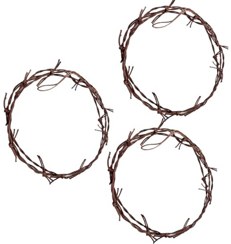 BORFUE 3Pcs Falso Filo Spinato Simulazione Filo Catena Falso Barb Wire Puntelli per Halloween Recinzione Filo Spinato Decorazione Filo Elettrico