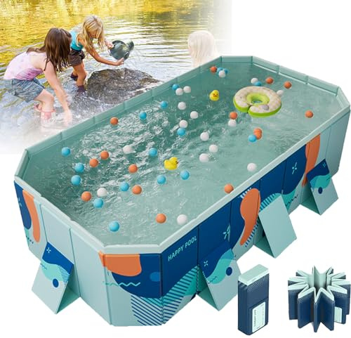 CGLYYDS Piscine Pliable, Piscine Non Gonflable, Piscine Rectangulaire Pliable pour Adultes en Famille, Piscine Extérieure pour Piscines pour Chiens D'arrière-Cour,180cm/70.86in
