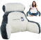Reading Pillow for Bed Lovely 2 In 1,Back Support Cushion with Arms Detachable Backrest Support Pillow Cuddle Cushion for Bed,Back Gaming Pillow Reading Back Support Pillow (Latex(L), Dark Husky)