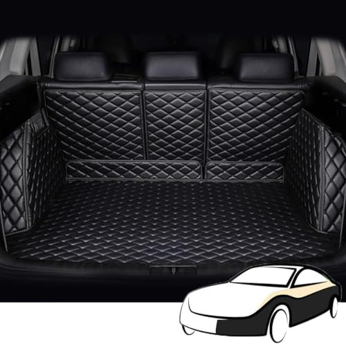 JZWJNFYY All Inclusive Kofferraummatte für VW Touran 7 Sitze 2016 2017 2018 2019 2020–2022-verschleißfest Kofferraum Schutzmatte Cargo Liner Tray Zubehö,All-Black