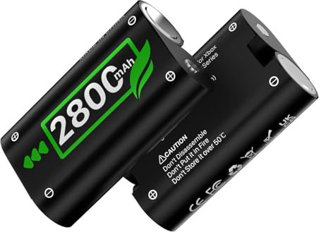 4 Packs (2800mAh) Battery for Xbox One Controller, 2025 New Upgrade 0 Cycle Higher Capacity Rechargeable Battery Replacement for Xbox One/One S/One X/One Elite, Xbox Series S/X