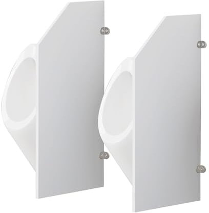 Brise-vue pour urinoir pour homme - Cloison murale durable pour toilettes publiques - Séparateur de salle de bain pour protection des toilettes - Comprend 2 écrans d'urinoir