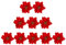 MAGICLULU 10 Stück Glitzernde Weihnachtsstern-Blumen Weihnachtsstern-Blumen Weihnachtsdekoration Künstliche Blumen Mit Stielen Kunstblumen- Rote Künstliche Weihnachtsblumen Für