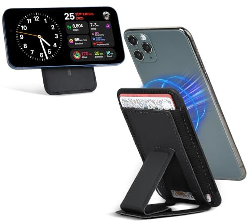 ELUTENG für iPhone Wallet, Vegan Leder Telefon Brieftasche für MagSafe Wallet mit Magnetic, für iPhone 16 15 14 13 Pro/Pro Max/Plus, Schwarz + Braun