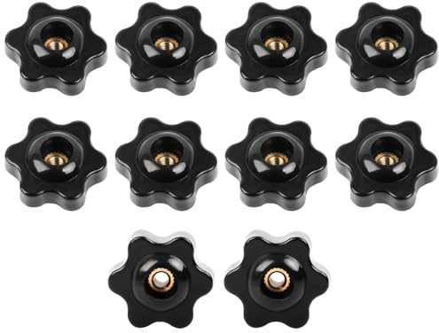 10 Stück Sterngriffmutter M4, Rändelmutter mit Innengewinde, durchbohrter Stern-Klemmknopf für Werkzeugmaschinen, Möbel und Fitnessgeräte