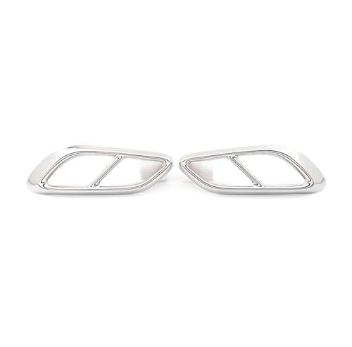 FUNFOB Auspuffblenden Für Mercedes Für Benz E Klasse CLE W214 2024 + E260 300 Für AMG Edelstahl Schwanz Schalldämpfer Auspuffrohr Ausgang Abdeckung Trim Auspuffblende(Silber)