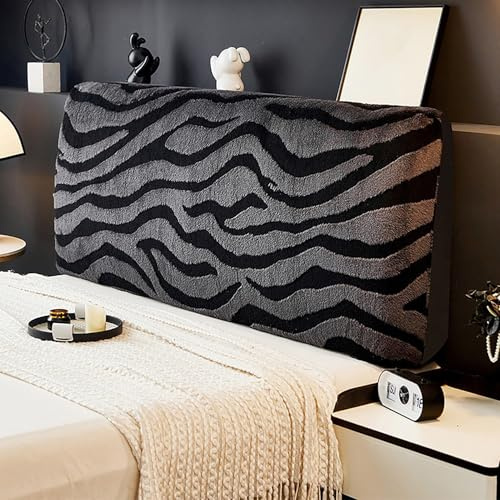 XCLOOZGL Modernen Stil Bettkopfteil Hussen Weichem Plüsch Bett Kopfteil Bezug Weicher Strecken Samtstoff Kopfteil-Schoner Universell 120/150/180/200Cm Headboard Covers Für Bett Kopf,Grau,160cm