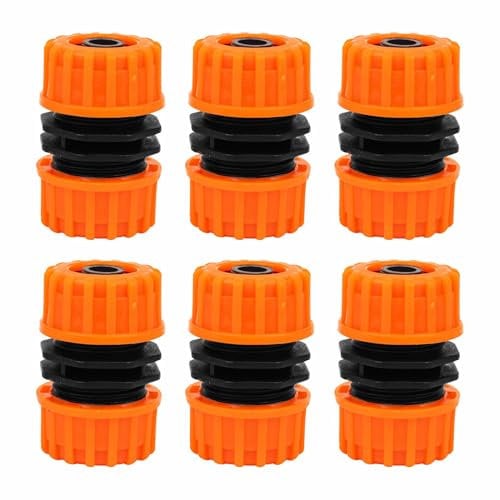 ZSYIULIA 6pcs Hose Repair Connector,1/2 Hose Pipe Connector Repair Connector Extender for Garden Hose Pipe Quick Repair Connection,ABS Plasti