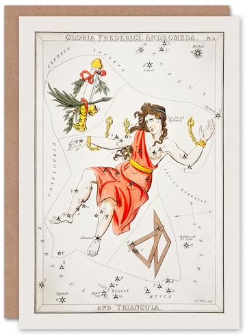Artery8 Sidney Hall Art Card Vintage Andromeda Constellation Illustration