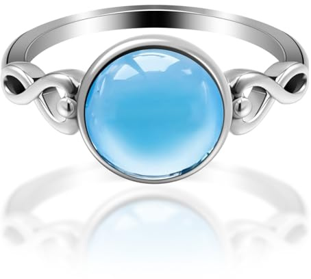 Holibanna Mondstein-Ring Damen Daumenring Im Bandring-Design Minimalistischer Statement Fingerring Schmuck Für Hochzeit Verlobung Und Alltag Us-Größe 6