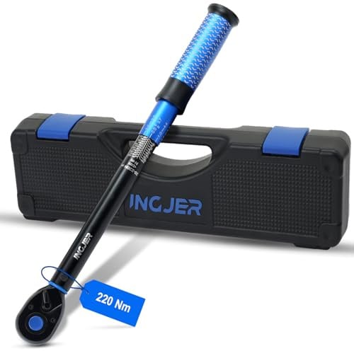 INGJER Drehmomentschlüssel Auto 1/2, 20-220 Nm, ±3%, 72 Zähne, für Auto | TÜV Süd GS geprüft,Upgrade torque wrench 1/2,Drehmoment-schlüssel für für Reifenwechsel & Radmuttern Anziehen,PKW,KFZ,NKW
