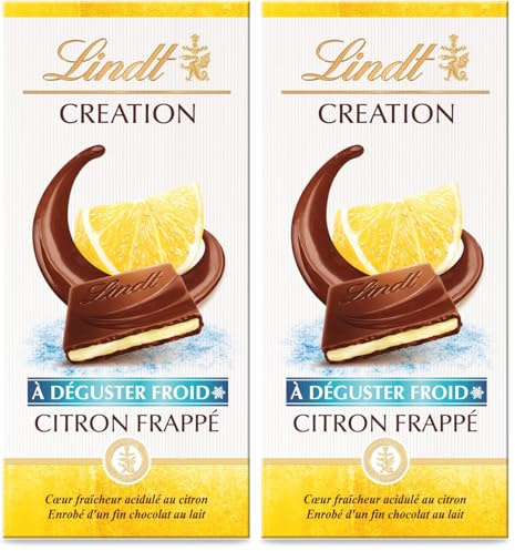 Lindt - Tablette CRÉATION Citron Frappé - Chocolat Noir, 150g (Lot de 2)