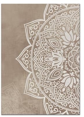 2 Bilder Set-Kunst Dekor-Abstrakte Mandala Wandbilder In Beige und Taupe Boho Stil Neutrale Farben Leinwandbild Wohnzimmer Küche Büro Schlafzimmer Nordischer Stil-30 * 50Cm/12 * 20Inch (Kein Rahmen)
