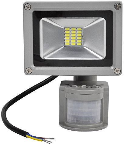 20W LED SMD Strahler Fluter Außen Flutlicht Strahler mit PIR Bewegungsmelder Fluter Wasserdicht IP65 Aluminiumkörper Grau Kaltweiß AC 85~265V