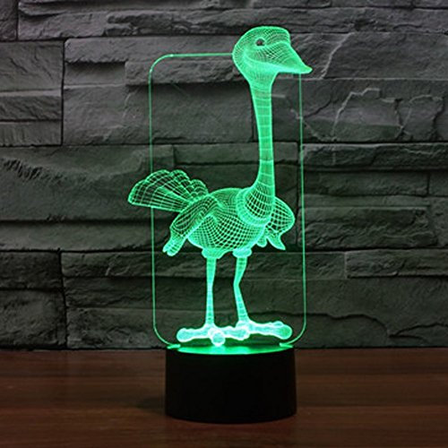 3D Strauß Illusions LED Lampen Tolle 7 Farbwechsel Acryl berühren Tabelle Schreibtisch-Nacht licht mit USB-Kabel für Kinder Schlafzimmer Geburtstagsgeschenke Geschenk