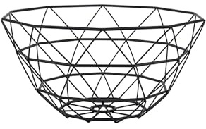 Present Time Obstschale Diamond Cut - Schwarz - 30x15cm - Rund - Eisen - Moderne Dekoschale - Schüsse
