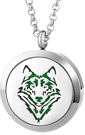 JOYMIAO Aromathérapie Diffuseur D'huile Essentielle Collier Pendentif Bijoux Femmes avec 8 Tapis De Feutre De Couleur - Cadeau de la Saint-Valentin