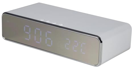 kenable Digital Alarm Uhr Mit 10W schnell Mobiltelefone Telefon Wireless WLAN Ladekabel Platte Weiß [Fast Charge (10W)]