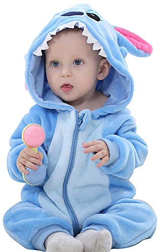 ANUFER Unisexo Bebé Encapuchada Mameluco Franela Linda Animal Mono Pijama 0-36 Meses Tiburón SN07652 18-24 Meses