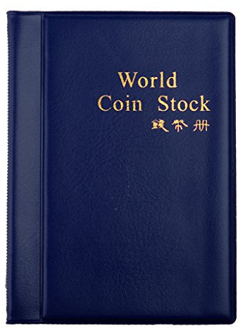 Álbum Numismático Colección de Monedas Almacenamiento Antiguo 120 Compartimentos 3x3 Cm (Blue)