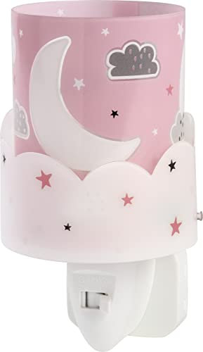 Dalber Nachtlicht Steckdose Kind Baby, LED Nachtlicht für Kinderzimmer, Moon Mond und Sterne Rose