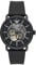 Emporio Armani Herrenuhr , Automatikuhrwerk, 43mm Schwarzes Edelstahlgehäuse mit Lederarmband, AR60028