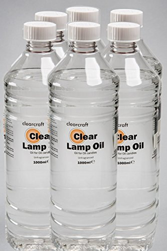CLEARCRAFT Pack of 6 x 1 Litre Smokeless and Odourless Clear Lamp Oil - with Free Funnel
