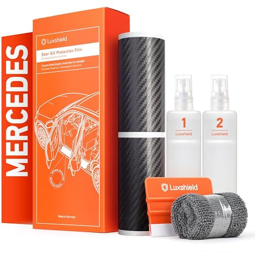 Luxshield Auto Einstiegsleisten Schutz für Mercedes Benz GLC 1 (I) X253 I 2015-2022 - Schutzfolie Autotür Zubehör Zierleisten Lackschutzfolie Carbon Schwarz
