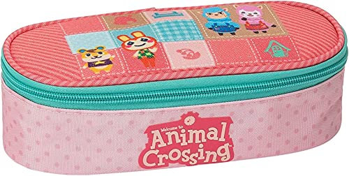 Franco Cosimo Panini Ovales Federmäppchen, Organisiert, Animal Crossing, Rosa, Casual