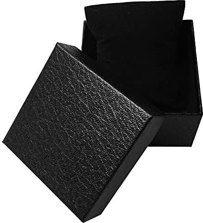 HshDUti Single Watch Gift Box with Pillow Cardboard Wristwatch Display Case Organizer for Men & Women - Black
