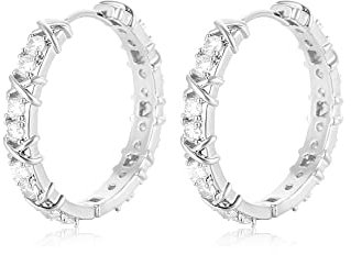 QKEPCY Ohrringe Creolen Silber 925 für Damen Ohrringe Klein Huggie Hypoallergen Ohrringe mit AAA Zirkonia Silber Ohrstecker Frauen-Bolzen-Ohrringe Knorpel Ohrstecker (Silber)